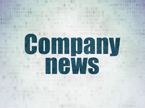 News concept: Painted blue word Company News on Digital Data Paper background