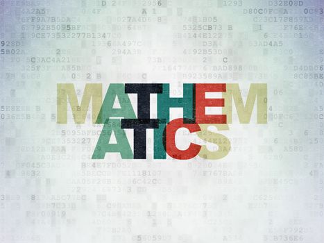 Education concept: Painted multicolor text Mathematics on Digital Data Paper background