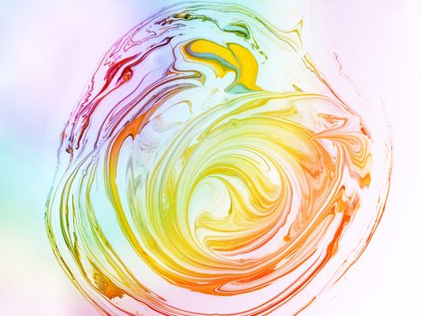 Abstract colorful of swirl and move of acrylic mixing for background or painting