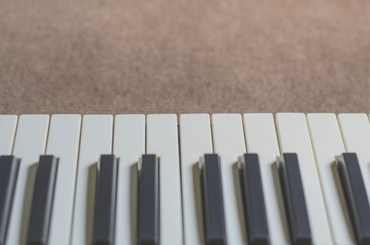 Musical Keyboards White and black close up