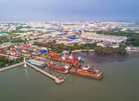 Shipyard at the industrial area