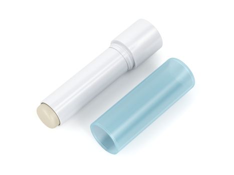 Lip balm on white background 