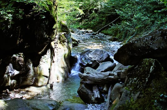 Riverhead in the mountains of Northern Caucasus.