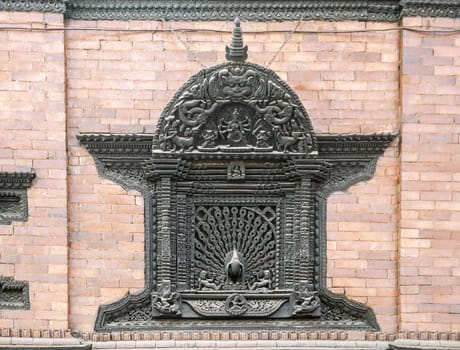 Traditonal Nepalese woodwork window in Nepal, Katmandu