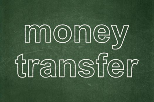 Money concept: text Money Transfer on Green chalkboard background