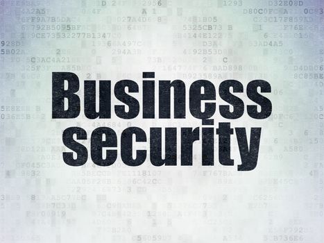 Protection concept: Painted black word Business Security on Digital Data Paper background