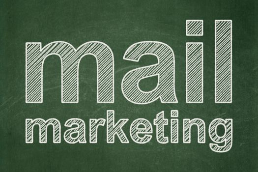Marketing concept: text Mail Marketing on Green chalkboard background