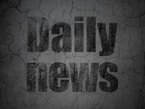 News concept: Black Daily News on grunge textured concrete wall background