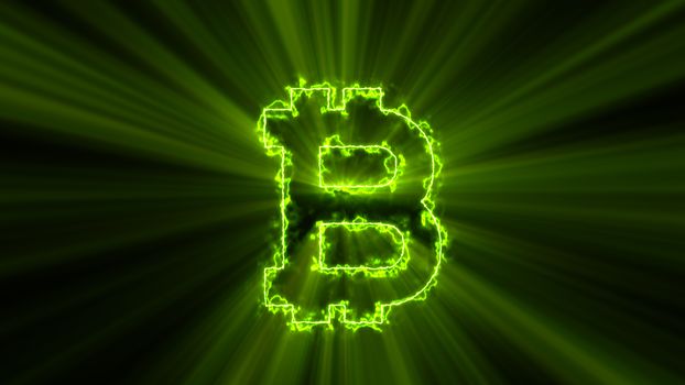 Abstract background with bitcoin sign. 3d rendering