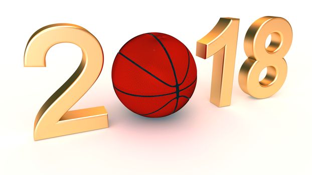 Basketball 2018 year on a White Background
