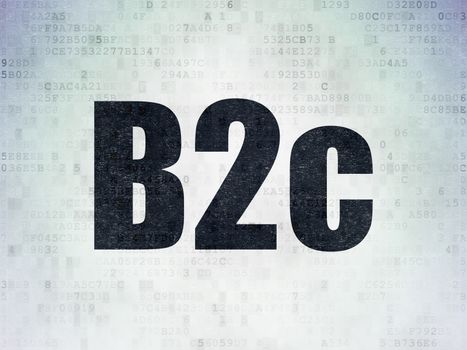 Business concept: Painted black word B2c on Digital Data Paper background