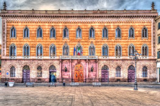 Old palace in Italy Square in Hdr - Sassari - Sardinia