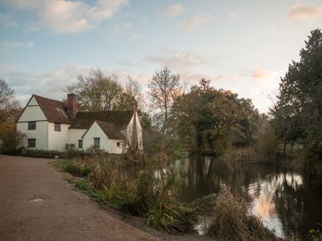 Willy lotts flatford mill cottage constable country haywain painting river; essex; england; uk