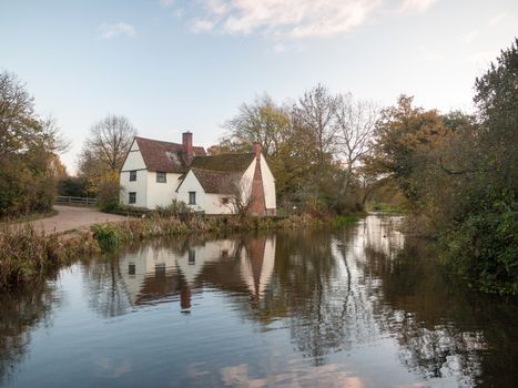 Willy lotts flatford mill cottage constable country haywain painting river; essex; england; uk