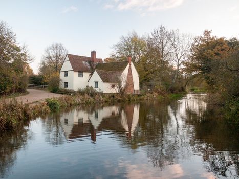 Willy lotts flatford mill cottage constable country haywain painting river; essex; england; uk