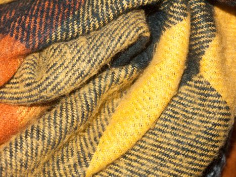 folded wool blanket close up texture detail; essex; england; uk