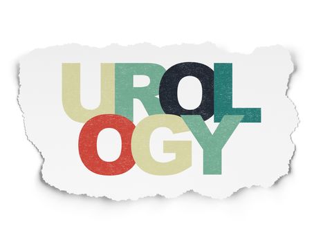 Healthcare concept: Painted multicolor text Urology on Torn Paper background