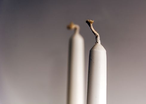 close up of a white candle wick