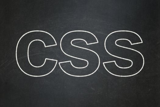 Database concept: text Css on Black chalkboard background