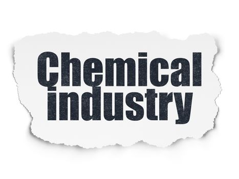 Industry concept: Painted black text Chemical Industry on Torn Paper background with  Tag Cloud