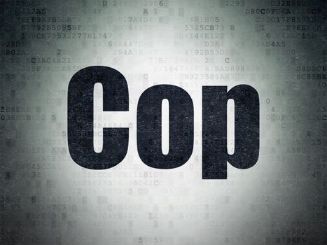 Law concept: Painted black word Cop on Digital Data Paper background