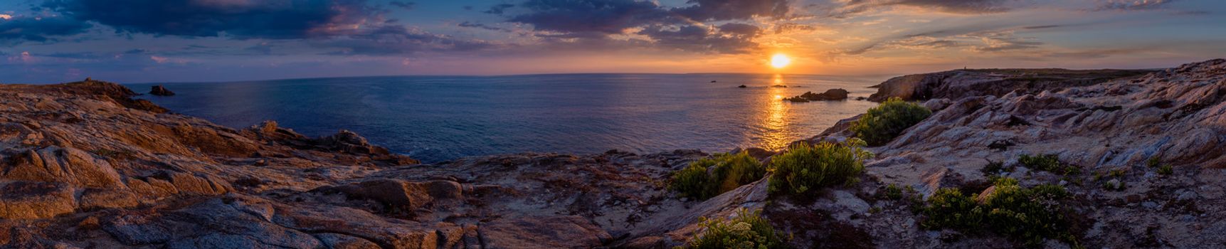 Stunning panorama of Quiberon in France at sunset