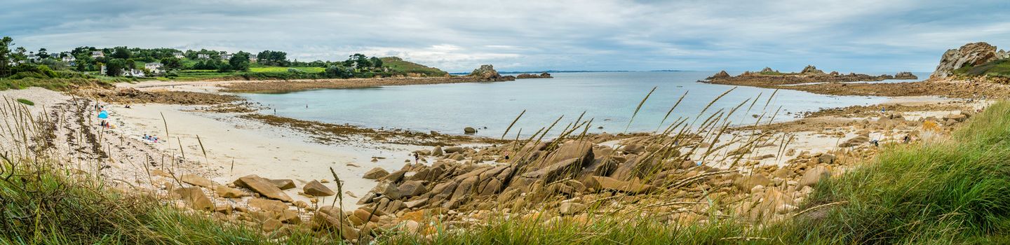 Panorama of a beach close to Morlaix in northern brittany