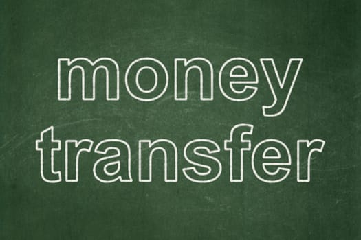 Business concept: text Money Transfer on Green chalkboard background