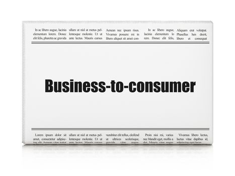 Business concept: newspaper headline Business-to-consumer on White background, 3D rendering