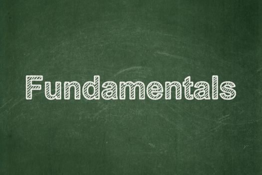 Science concept: text Fundamentals on Green chalkboard background