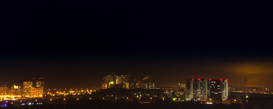 environmental pollution night city lights color: black