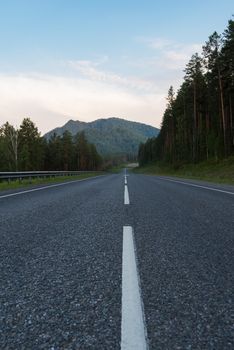 Beauty road M52 called Chemalsky trakt in Altay, Siberia, Russia.