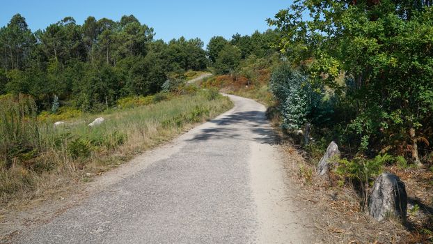 Pilgrim trail between Redondela and Pontevedra on the Camino de Santiago trail, Spain