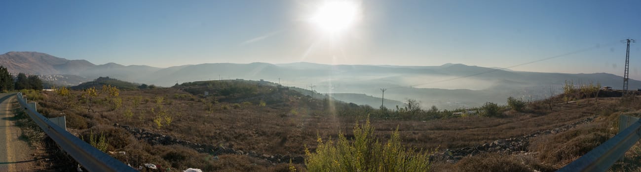 Hiking golan trail in Israeli north nature