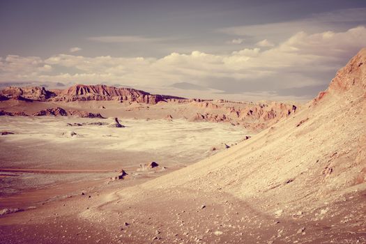 Valle de la Luna landscape in San Pedro de Atacama, Chile