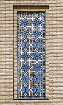 Old Eastern mosaic on the wall of a mosque, Uzbekistan