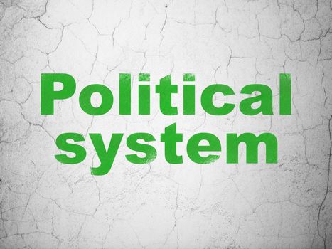 Political concept: Green Political System on textured concrete wall background