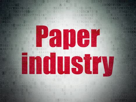 Manufacuring concept: Painted red word Paper Industry on Digital Data Paper background
