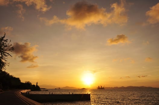 Sunrise on the Si Chang Island, Chonburi, Thailand