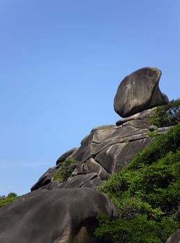Rock like a sail, Similan Islands in Southern Thailand.