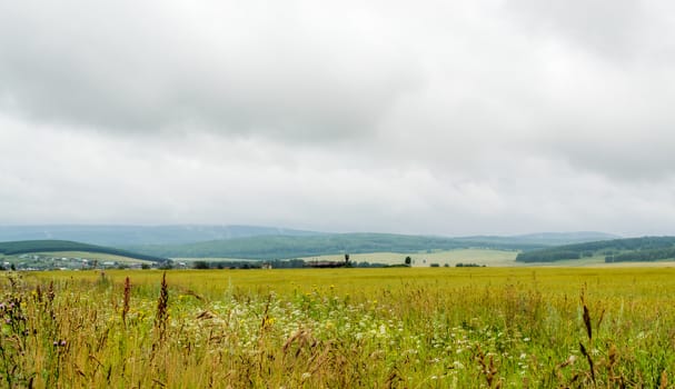 landscape field mountain expanse trip to the South of Russia, Bashkiria, Urals, Ural mountains