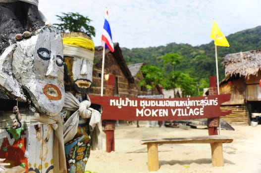 Moken village, Group of Surin islands, It is a tourist attraction in southern Thailand.