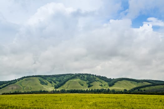 landscape field mountain expanse trip to the South of Russia, Bashkiria, Urals, Ural mountains