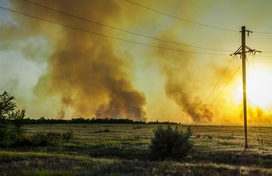 A giant explosion in the fire box the flames smoke