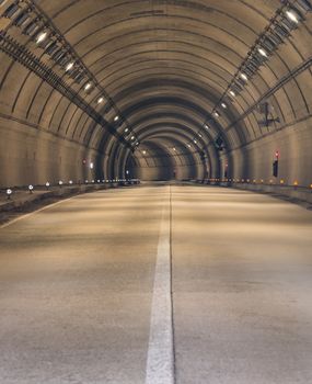 Tunnel Road with two lane highway