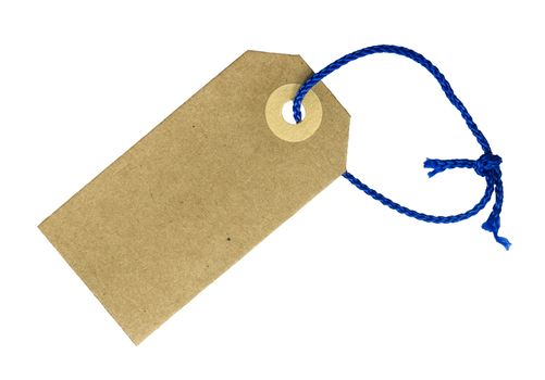 Isolated Blank Card Gift Or Price Tag With String