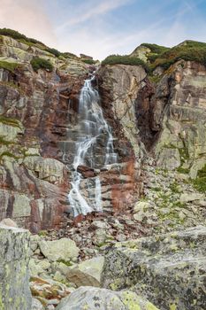 Mountain waterfall named Skok in High Tatra mountains, Slovakia, Europe