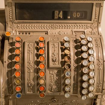 Vintage cash register - Paying money in the olden days