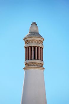 Close up view of the typical Algarve chimney in Portugal.