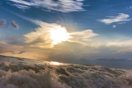 Nature painting, sea waves and beautiful nature